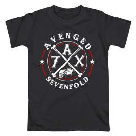 Мужская футболка хлопок с принтом Avenged Sevenfold в городе Новоалтайск, 100% хлопок | прямой крой, круглый вырез горловины, длина до линии бедер, слегка спущенное плечо. | a7x | avenged sevenfold | heavy metal | metal | группы | метал | музыка | прогрессивный метал | рок | хард рок | хэви метал