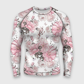 Мужской рашгард 3D с принтом Розовые розы в городе Новоалтайск,  |  | bouquet | fashion | flora | flowers | illustra | nature | ornament | patterns | petals | pink | roses | style | youth | белый | букет | графика | иллюстрация | картинка | лепестки | мода | молодежная | орнамент | природа | рисунок | розовые | розы
