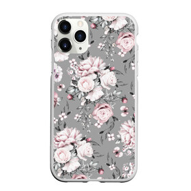 Чехол для iPhone 11 Pro Max матовый с принтом Розовые розы в городе Новоалтайск, Силикон |  | Тематика изображения на принте: bouquet | f | flora | flowers | leaves | nature | ornament | patterns | petals | pink | roses | style | youth | букет | графика | иллюстрация | картинка | лепестки | листья | мода | молодежная | орнамент | природа | рисунок | розовые | розы | серый