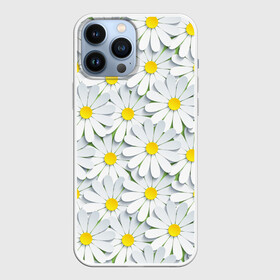 Чехол для iPhone 13 Pro Max с принтом Ромашки в городе Новоалтайск,  |  | Тематика изображения на принте: 3д | abstrac | camomiles | field | flora | flowers | nature | ornament | patterns | petals | white | абстракция | белые | графика | зелёный | иллюстрация | картинка | лепестки | мода | молодежная | орнамент | полевые | природа | рисунок