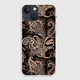 Чехол для iPhone 13 mini с принтом Цветочный орнамент в городе Новоалтайск,  |  | abstraction | background | black | drawing | fashion | flora | flowers | graphics | illustration | leaves | ornament | patterns | petals | plants | абстракция | графика | иллюстрация | лепестки | листья | мода | орнамент | растения | рисунок | узоры | фло