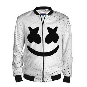 Мужской бомбер 3D с принтом MARSHMELLO в городе Новоалтайск, 100% полиэстер | застегивается на молнию, по бокам два кармана без застежек, по низу бомбера и на воротнике - эластичная резинка | marsh | marshmallow | marshmello | marshmelo | mello | music | smile | диджей | лого | маршмеллов | маршмеллоу | маршмеллу | маршмело | маршмелов | маршмелоу | музыка | музыкант | рожица | трэп | улыбка | хаус