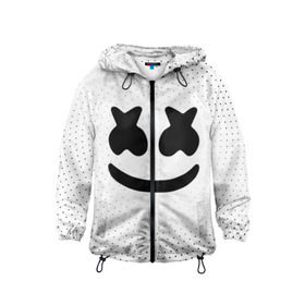 Детская ветровка 3D с принтом MARSHMELLO в городе Новоалтайск, 100% полиэстер | подол и капюшон оформлены резинкой с фиксаторами, по бокам два кармана без застежек, один потайной карман на груди | marsh | marshmallow | marshmello | marshmelo | mello | music | smile | диджей | лого | маршмеллов | маршмеллоу | маршмеллу | маршмело | маршмелов | маршмелоу | музыка | музыкант | рожица | трэп | улыбка | хаус