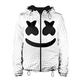 Женская куртка 3D с принтом MARSHMELLO в городе Новоалтайск, ткань верха — 100% полиэстер, подклад — флис | прямой крой, подол и капюшон оформлены резинкой с фиксаторами, два кармана без застежек по бокам, один большой потайной карман на груди. Карман на груди застегивается на липучку | marsh | marshmallow | marshmello | marshmelo | mello | music | smile | диджей | лого | маршмеллов | маршмеллоу | маршмеллу | маршмело | маршмелов | маршмелоу | музыка | музыкант | рожица | трэп | улыбка | хаус