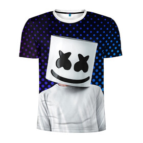 Мужская футболка 3D спортивная с принтом MARSHMELLO в городе Новоалтайск, 100% полиэстер с улучшенными характеристиками | приталенный силуэт, круглая горловина, широкие плечи, сужается к линии бедра | marsh | marshmallow | marshmello | marshmelo | mello | music | smile | диджей | лого | маршмеллов | маршмеллоу | маршмеллу | маршмело | маршмелов | маршмелоу | музыка | музыкант | рожица | трэп | улыбка | хаус