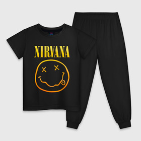 Детская пижама хлопок с принтом NIRVANA в городе Новоалтайск, 100% хлопок |  брюки и футболка прямого кроя, без карманов, на брюках мягкая резинка на поясе и по низу штанин
 | nirvana | альтернативный рок | гранж | группа | курт кобейн | логотип нирвана | музыка | нирвана | песни | рок