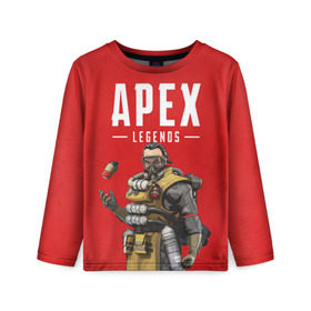 Детский лонгслив 3D с принтом CAUSTIC APEX LEGENDS в городе Новоалтайск, 100% полиэстер | длинные рукава, круглый вырез горловины, полуприлегающий силуэт
 | apex | caustic | legend | legends | titanfall | апекс | арех | бангалор | бладхаунд | гибралтар | каустик | лайфлайн | ледженд | леджендс | мираж | орех | рэйф