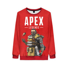Женский свитшот 3D с принтом CAUSTIC APEX LEGENDS в городе Новоалтайск, 100% полиэстер с мягким внутренним слоем | круглый вырез горловины, мягкая резинка на манжетах и поясе, свободная посадка по фигуре | apex | caustic | legend | legends | titanfall | апекс | арех | бангалор | бладхаунд | гибралтар | каустик | лайфлайн | ледженд | леджендс | мираж | орех | рэйф