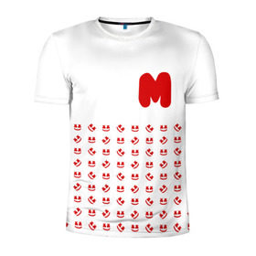 Мужская футболка 3D спортивная с принтом MARSHMELLO в городе Новоалтайск, 100% полиэстер с улучшенными характеристиками | приталенный силуэт, круглая горловина, широкие плечи, сужается к линии бедра | marsh | marshmallow | marshmello | marshmelo | mello | music | smile | диджей | лого | маршмеллов | маршмеллоу | маршмеллу | маршмело | маршмелов | маршмелоу | музыка | музыкант | рожица | трэп | улыбка | хаус