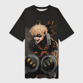 Платье-футболка 3D с принтом Rage в городе Новоалтайск,  |  | anime | boku no hero academia | izuku midoriya | katsuki bakugou | my hero academia | superhero | аниме | кацуки бакуго | мидория изуку | моя геройская академия | супергерои