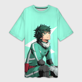 Платье-футболка 3D с принтом Мидория Изуку в городе Новоалтайск,  |  | anime | boku no hero academia | izuku midoriya | katsuki bakugou | my hero academia | superhero | аниме | кацуки бакуго | мидория изуку | моя геройская академия | супергерои