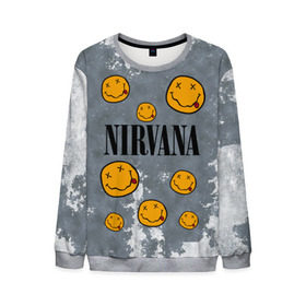 Мужской свитшот 3D с принтом NIRVANA в городе Новоалтайск, 100% полиэстер с мягким внутренним слоем | круглый вырез горловины, мягкая резинка на манжетах и поясе, свободная посадка по фигуре | nirvana | альтернативный рок | гранж | группа | курт кобейн | логотип нирвана | музыка | нирвана | песни | рок