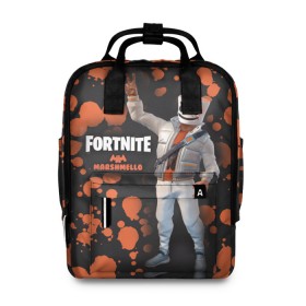Женский рюкзак 3D с принтом Fortnite Marshmello в городе Новоалтайск, 100% полиэстер | лямки с регулируемой длиной, сверху ручки, чтобы рюкзак нести как сумку. Основное отделение закрывается на молнию, как и внешний карман. Внутри два дополнительных кармана, один из которых закрывается на молнию. По бокам два дополнительных кармашка, куда поместится маленькая бутылочка
 | fortnite | marshmallow | save | the | world | битва | борьба | зомби | королевская | маршмэллоу | стратегия | фортнайт