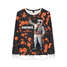 Женский свитшот 3D с принтом Fortnite Marshmello в городе Новоалтайск, 100% полиэстер с мягким внутренним слоем | круглый вырез горловины, мягкая резинка на манжетах и поясе, свободная посадка по фигуре | fortnite | marshmallow | save | the | world | битва | борьба | зомби | королевская | маршмэллоу | стратегия | фортнайт