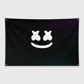 Флаг-баннер с принтом MARSHMELLO Black в городе Новоалтайск, 100% полиэстер | размер 67 х 109 см, плотность ткани — 95 г/м2; по краям флага есть четыре люверса для крепления | black | marsh | marshmallow | marshmello | marshmelo | mello | music | smile | диджей | лого | маршмеллов | маршмеллоу | маршмеллу | маршмело | маршмелов | маршмелоу | музыка | музыкант | трэп | улыбка | хаус