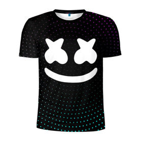 Мужская футболка 3D спортивная с принтом MARSHMELLO Black в городе Новоалтайск, 100% полиэстер с улучшенными характеристиками | приталенный силуэт, круглая горловина, широкие плечи, сужается к линии бедра | black | marsh | marshmallow | marshmello | marshmelo | mello | music | smile | диджей | лого | маршмеллов | маршмеллоу | маршмеллу | маршмело | маршмелов | маршмелоу | музыка | музыкант | трэп | улыбка | хаус