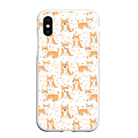 Чехол для iPhone XS Max матовый с принтом Вельш корги пемброк в городе Новоалтайск, Силикон | Область печати: задняя сторона чехла, без боковых панелей | Тематика изображения на принте: breed | corgi | dogs | pembroke | puppies | welsh | вельш | графика | домашние | животные | злость | иллюстрация | картинка | корги | кости | лапы | лисички | мода | молодежная | пемброк | порода | рисунок | рыжие | следы