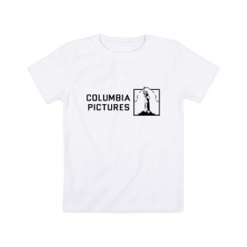 Детская футболка хлопок с принтом Columbia Pictures в городе Новоалтайск, 100% хлопок | круглый вырез горловины, полуприлегающий силуэт, длина до линии бедер | 