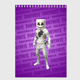 Скетчбук с принтом FORTNITE - MARSHMELLO в городе Новоалтайск, 100% бумага
 | 48 листов, плотность листов — 100 г/м2, плотность картонной обложки — 250 г/м2. Листы скреплены сверху удобной пружинной спиралью | battle | fort | fortnite | marsh | marshmallow | marshmello | marshmelo | mello | nite | royale | игра | маршмеллов | маршмеллоу | маршмеллу | маршмело | маршмелов | маршмелоу | фортнайт