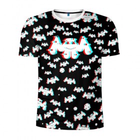 Мужская футболка 3D спортивная с принтом MARSHMELLO/GLITCH в городе Новоалтайск, 100% полиэстер с улучшенными характеристиками | приталенный силуэт, круглая горловина, широкие плечи, сужается к линии бедра | 