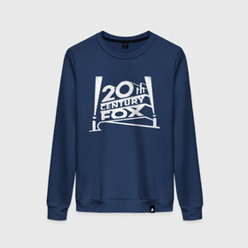 Женский свитшот хлопок с принтом 20th Century Fox_2 в городе Новоалтайск, 100% хлопок | прямой крой, круглый вырез, на манжетах и по низу широкая трикотажная резинка  | 20 век фокс | 20th century fox | киностудия