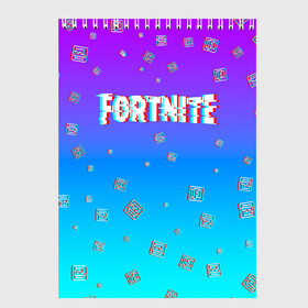 Скетчбук с принтом FORTNITE GLITCH в городе Новоалтайск, 100% бумага
 | 48 листов, плотность листов — 100 г/м2, плотность картонной обложки — 250 г/м2. Листы скреплены сверху удобной пружинной спиралью | epic fortnite | fortnite game | fortnite steam | fortnite tracker | glitch. | глитч