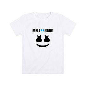 Детская футболка хлопок с принтом Marshmello (Mellogang) в городе Новоалтайск, 100% хлопок | круглый вырез горловины, полуприлегающий силуэт, длина до линии бедер | christopher comstock | dj | logo | marshmello | music | диджей | клубная музыка | клубняк | крис комсток | логотип | маршмеллоу | музыка