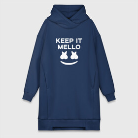 Платье-худи хлопок с принтом KEEP IT MELLO (Marshmello) в городе Новоалтайск,  |  | christopher comstock | dj | keep it mello | marshmello | mello | music | диджей | клубная музыка | клубняк | крис комсток | логотип | маршмеллоу | музыка