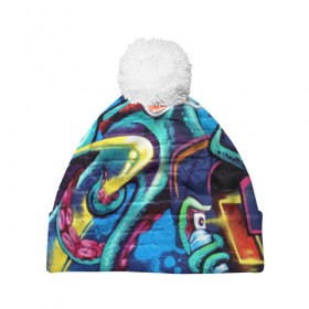 Шапка 3D c помпоном с принтом STREET FASHION в городе Новоалтайск, 100% полиэстер | универсальный размер, печать по всей поверхности изделия | grafity | paint | street art | urban | город | граффити | искусство | кирпичи | краски | рисунки | стена | улицы | уличное искусство