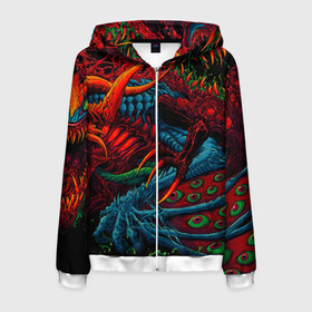 Мужская толстовка 3D на молнии с принтом CS GOHYPER BEAST в городе Новоалтайск, 100% полиэстер | длина до линии бедра, манжеты и пояс оформлены мягкой тканевой резинкой, двухслойный капюшон со шнурком для регулировки, спереди молния, по бокам два кармана | awp | counter strike | cyber sport | game | hyper beast | skin | sport | авп | игры | скин | скоростной зверь