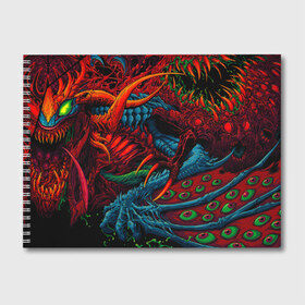 Альбом для рисования с принтом CS GOHYPER BEAST в городе Новоалтайск, 100% бумага
 | матовая бумага, плотность 200 мг. | awp | counter strike | cyber sport | game | hyper beast | skin | sport | авп | игры | скин | скоростной зверь