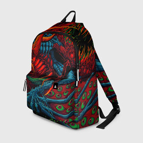 Рюкзак 3D с принтом CS GO:HYPER BEAST в городе Новоалтайск, 100% полиэстер | лямки с регулируемой длиной, сверху петелька, чтобы рюкзак можно было повесить на вешалку. Основное отделение закрывается на молнию, как и внешний карман. Внутри два дополнительных кармана, один из которых закрывается на молнию. По бокам два дополнительных кармашка | Тематика изображения на принте: awp | counter strike | cyber sport | game | hyper beast | skin | sport | авп | игры | скин | скоростной зверь
