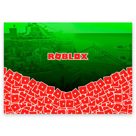 Поздравительная открытка с принтом ROBLOX в городе Новоалтайск, 100% бумага | плотность бумаги 280 г/м2, матовая, на обратной стороне линовка и место для марки
 | Тематика изображения на принте: roblox | roblox com | roblox gaming | roblox simulator | роблокс | роблокс roblox.