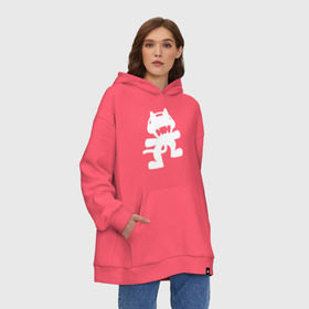 Худи SuperOversize хлопок с принтом Monstercat в городе Новоалтайск, 70% хлопок, 30% полиэстер, мягкий начес внутри | карман-кенгуру, эластичная резинка на манжетах и по нижней кромке, двухслойный капюшон
 | monstercat | клуб | клубная музыка | кот | котенок | кошка | лейбл | монстар | монстар кет | монстер | музыка | танцевальная музыка | электронная | электронная музыка