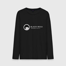 Мужской лонгслив хлопок с принтом Black mesa logo в городе Новоалтайск, 100% хлопок |  | Тематика изображения на принте: black mesa | black mesa logo | research facility
