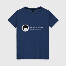 Женская футболка хлопок с принтом Black mesa logo в городе Новоалтайск, 100% хлопок | прямой крой, круглый вырез горловины, длина до линии бедер, слегка спущенное плечо | black mesa | black mesa logo | research facility