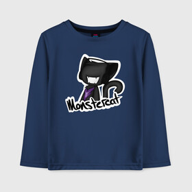 Детский лонгслив хлопок с принтом Monstercat в городе Новоалтайск, 100% хлопок | круглый вырез горловины, полуприлегающий силуэт, длина до линии бедер | monstercat | клуб | клубная музыка | кот | котенок | кошка | лейбл | монстар | монстар кет | монстер | музыка | танцевальная музыка | электронная | электронная музыка
