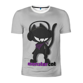 Мужская футболка 3D спортивная с принтом Monstercat в городе Новоалтайск, 100% полиэстер с улучшенными характеристиками | приталенный силуэт, круглая горловина, широкие плечи, сужается к линии бедра | monstercat | клуб | клубная музыка | кот | котенок | кошка | лейбл | монстар | монстар кет | монстер | музыка | танцевальная музыка | электронная | электронная музыка