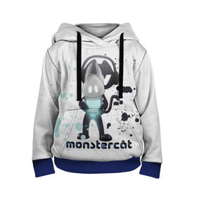 Детская толстовка 3D с принтом Monstercat в городе Новоалтайск, 100% полиэстер | двухслойный капюшон со шнурком для регулировки, мягкие манжеты на рукавах и по низу толстовки, спереди карман-кенгуру с мягким внутренним слоем | monstercat | клуб | клубная музыка | кот | котенок | кошка | лейбл | монстар | монстар кет | монстер | музыка | танцевальная музыка | электронная | электронная музыка