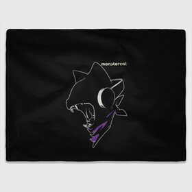 Плед 3D с принтом Monstercat в городе Новоалтайск, 100% полиэстер | закругленные углы, все края обработаны. Ткань не мнется и не растягивается | monstercat | клуб | клубная музыка | кот | котенок | кошка | лейбл | монстар | монстар кет | монстер | музыка | танцевальная музыка | электронная | электронная музыка