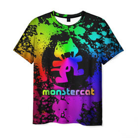 Мужская футболка 3D с принтом Monstercat в городе Новоалтайск, 100% полиэфир | прямой крой, круглый вырез горловины, длина до линии бедер | monstercat | клуб | клубная музыка | кот | котенок | кошка | лейбл | монстар | монстар кет | монстер | музыка | танцевальная музыка | электронная | электронная музыка