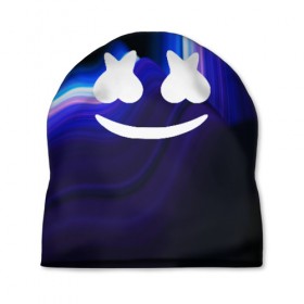 Шапка 3D с принтом Marshmello в городе Новоалтайск, 100% полиэстер | универсальный размер, печать по всей поверхности изделия | christopher comstock | dj | marshmello | music | диджей | клубная музыка | клубняк | крис комсток | логотип | маршмэллоу | музыка