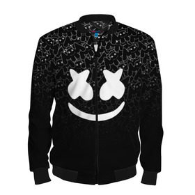Мужской бомбер 3D с принтом MARSHMELLO BLACK в городе Новоалтайск, 100% полиэстер | застегивается на молнию, по бокам два кармана без застежек, по низу бомбера и на воротнике - эластичная резинка | Тематика изображения на принте: black | dj | marshmello | usa | америка | клубная музыка | маршмелло | музыка | музыкант