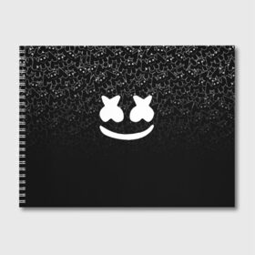 Альбом для рисования с принтом MARSHMELLO BLACK в городе Новоалтайск, 100% бумага
 | матовая бумага, плотность 200 мг. | Тематика изображения на принте: black | dj | marshmello | usa | америка | клубная музыка | маршмелло | музыка | музыкант