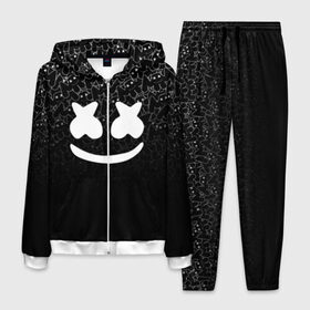 Мужской костюм 3D с принтом MARSHMELLO BLACK в городе Новоалтайск, 100% полиэстер | Манжеты и пояс оформлены тканевой резинкой, двухслойный капюшон со шнурком для регулировки, карманы спереди | black | dj | marshmello | usa | америка | клубная музыка | маршмелло | музыка | музыкант