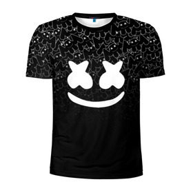 Мужская футболка 3D спортивная с принтом MARSHMELLO BLACK в городе Новоалтайск, 100% полиэстер с улучшенными характеристиками | приталенный силуэт, круглая горловина, широкие плечи, сужается к линии бедра | black | dj | marshmello | usa | америка | клубная музыка | маршмелло | музыка | музыкант