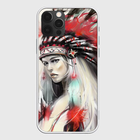 Чехол для iPhone 12 Pro Max с принтом Индейская девушка в городе Новоалтайск, Силикон |  | Тематика изображения на принте: африка | индейцы | куп | перо | перья | этно