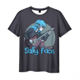 Мужская футболка 3D с принтом Sally Face в городе Новоалтайск, 100% полиэфир | прямой крой, круглый вырез горловины, длина до линии бедер | sally face | загадка | лицо | протез | салли фейс | соседи | странные | тайна | ужас | фишер