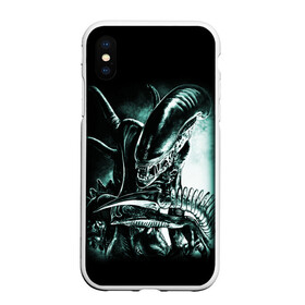 Чехол для iPhone XS Max матовый с принтом Чужой в городе Новоалтайск, Силикон | Область печати: задняя сторона чехла, без боковых панелей | alien | aliens | xenomorph | ксеноморф | монстры | ужасы | чужие | чужой