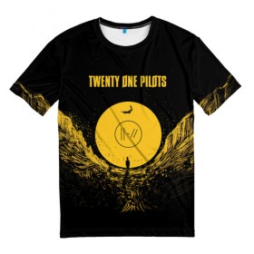 Мужская футболка 3D с принтом TWENTY ONE PILOTS в городе Новоалтайск, 100% полиэфир | прямой крой, круглый вырез горловины, длина до линии бедер | 21 | blurryface | one | pilots | trench | twenty | ван | дан | джозеф | джош | пайлотс | пилотс | рок | тайлер | твенти